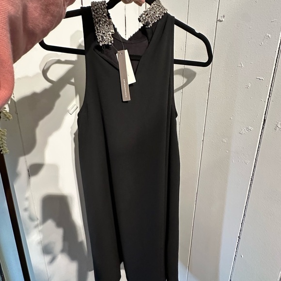 ANTHROPOLOGIE NWT Black mini dress with Embellished Collar - Picture 7 of 7